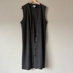 Vintage Boundaries Studio Sleeveless Wool Blend Long Vest | Button Front | l 12